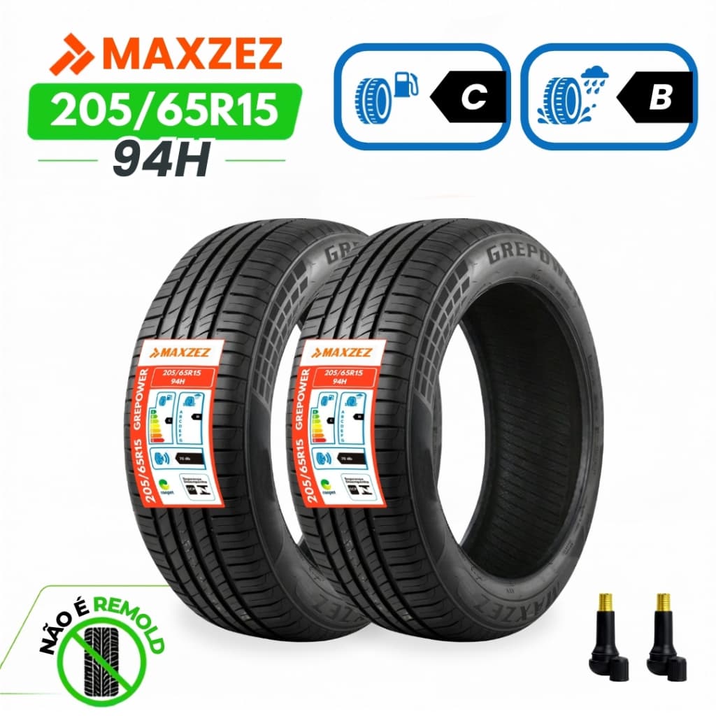 Pneu 205/65 R15 Grepower Original Maxzez 94H Alta Durabilidade C e B | 420 de Treadwear