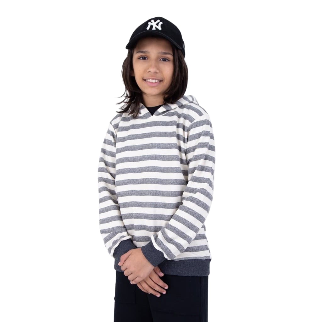 Blusa de Moletinho Listrada Casaco Moletom Juvenil/Infantil Unissex