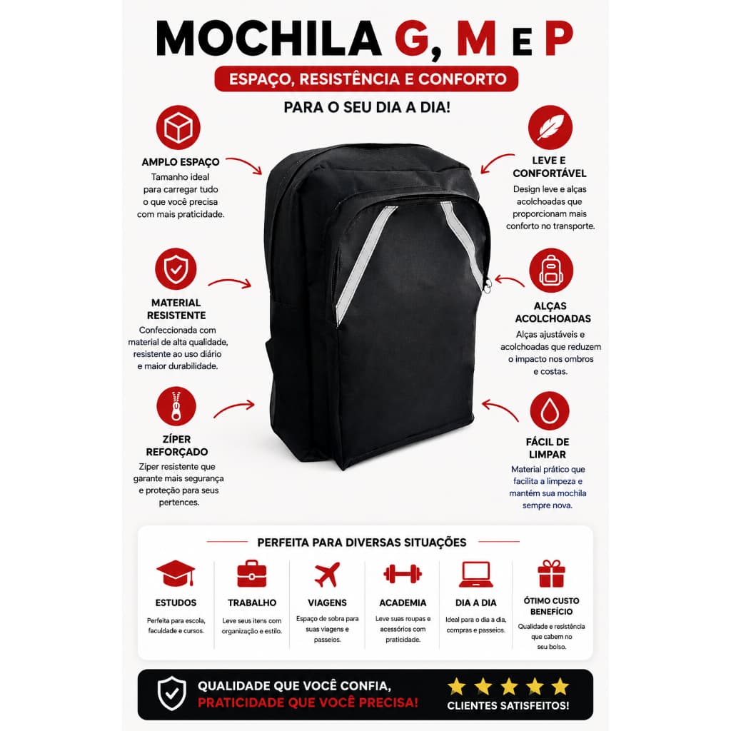 Mochila Bolsa Lona Motoboy Entrega Motoqueiro Resistente Impermeável