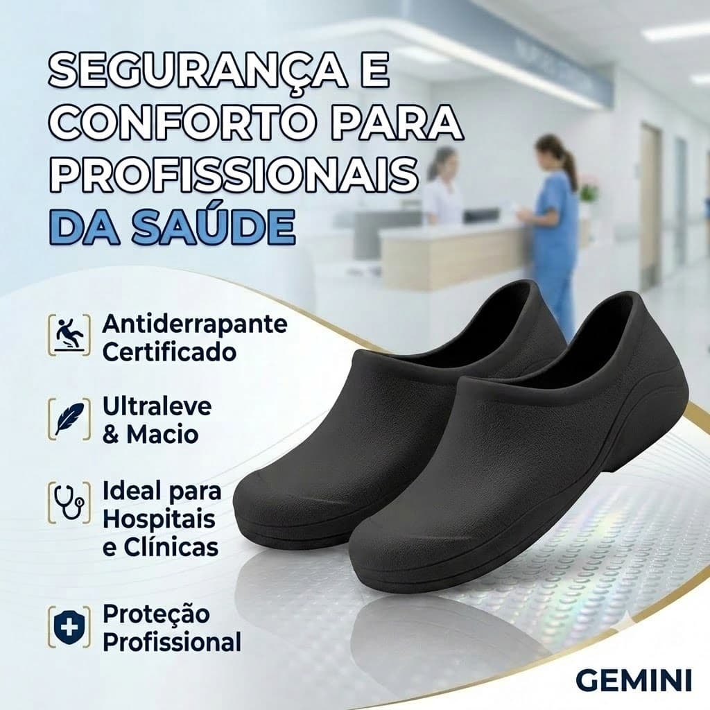 Sapato Soft Profissional Epi Unissex Longa Jornada Trabalho Antiderrapante