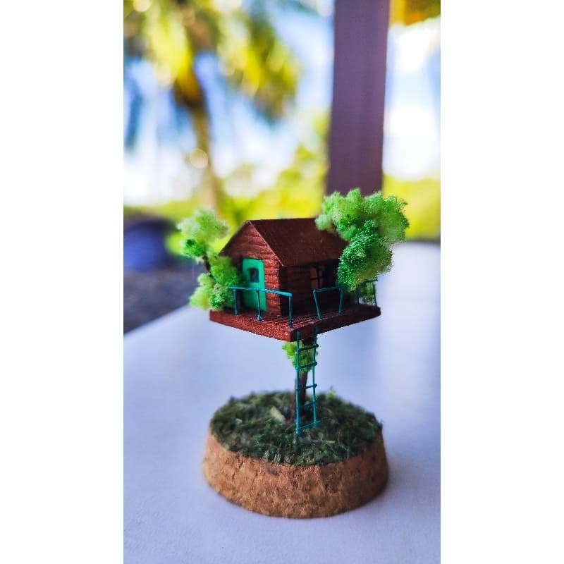 Diorama Miniatura Casa Na Árvore Artesanal