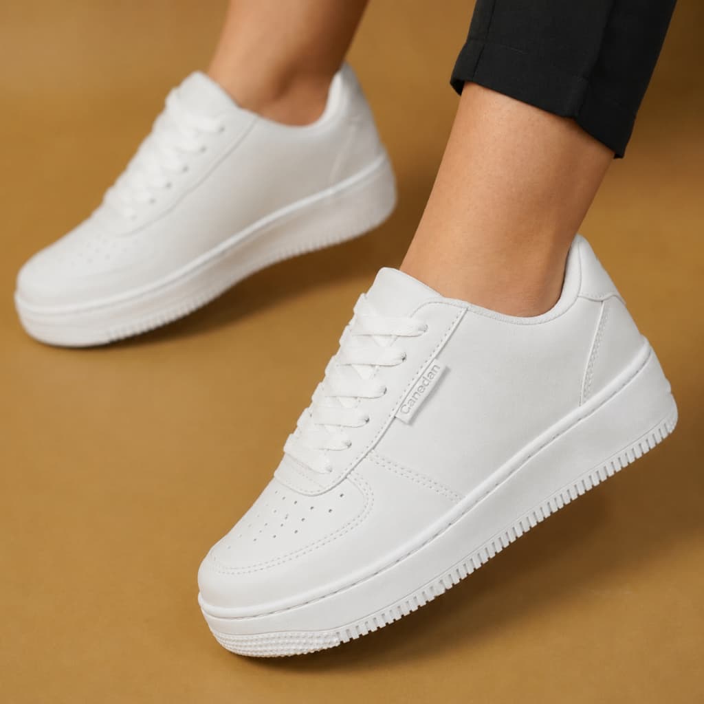 tenis feminino casual branco reveillon confortavel sneaker sola antiderrapante