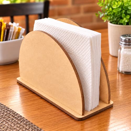 Kit Porta Guardanapos  MDF  Meia Lua Para Mesas de Restaurantes, Lanchonetes Bares Eventos