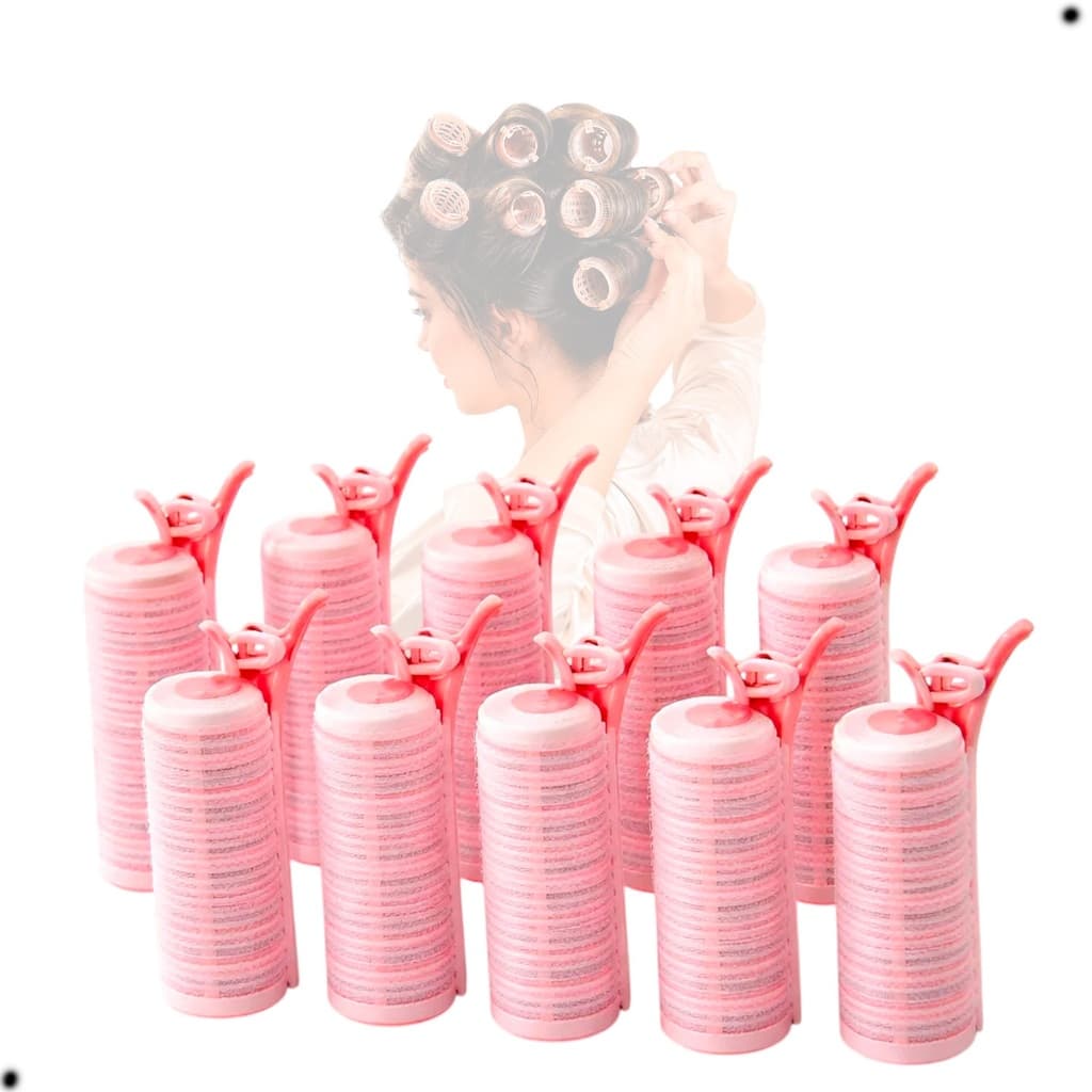 Kit 10 Bobs Autoaderente Para Para Cachos Com Presilhas Para Cabelos Volumosos Completo