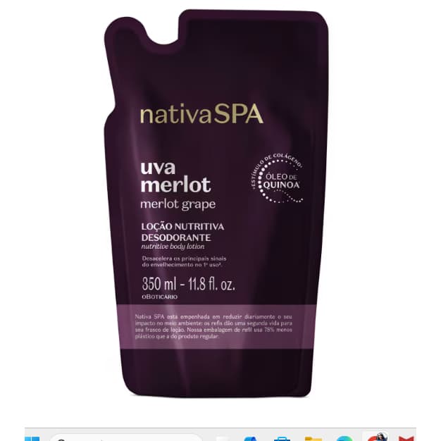 Refil Loção Nutritiva Desodorante Nativa Spa Uva Merlot 350ml