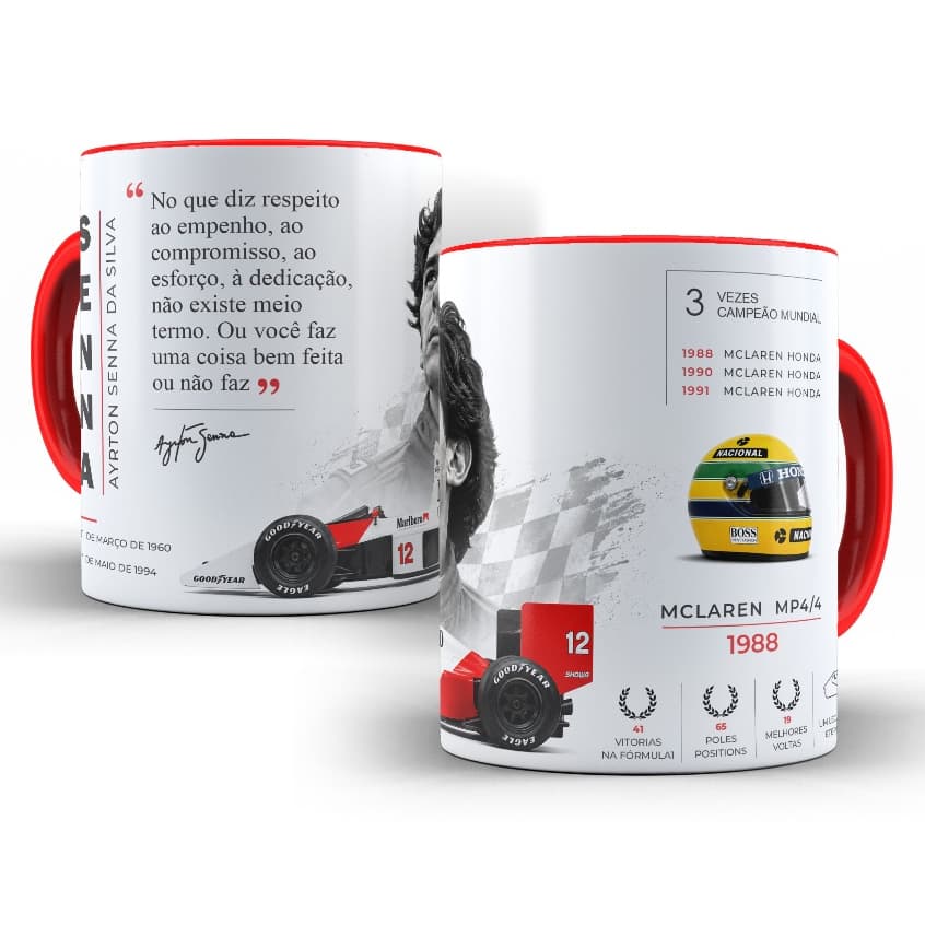 Caneca Ayrton Senna McLaren MP4/4 1988