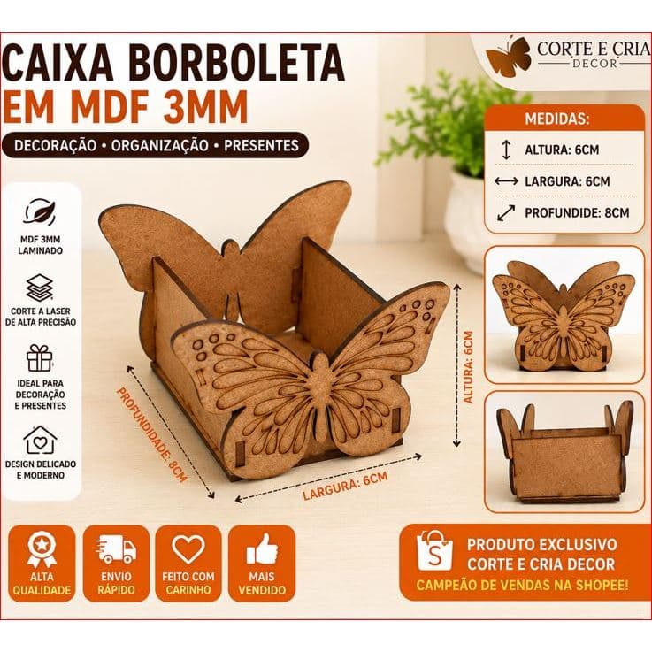 Kit 5/10/15 Centro de Mesa Borboleta para Aniversários Lindas Lembrancinhas Cachepô em MDF