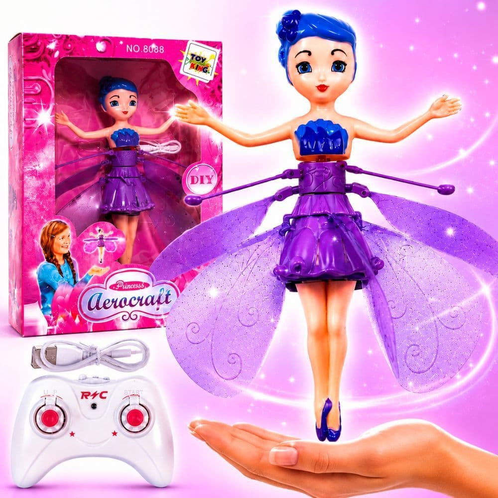 Boneca Fada Voadora Com Sensor De Movimento Brinquedo Infantil Fadinha Mágica