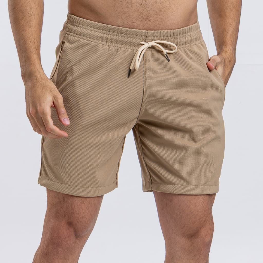 Short Masculino Mauricinho com Elastano Cintura Elástica Cordão e Bolsos Casual Confortável Bermuda Masculina
