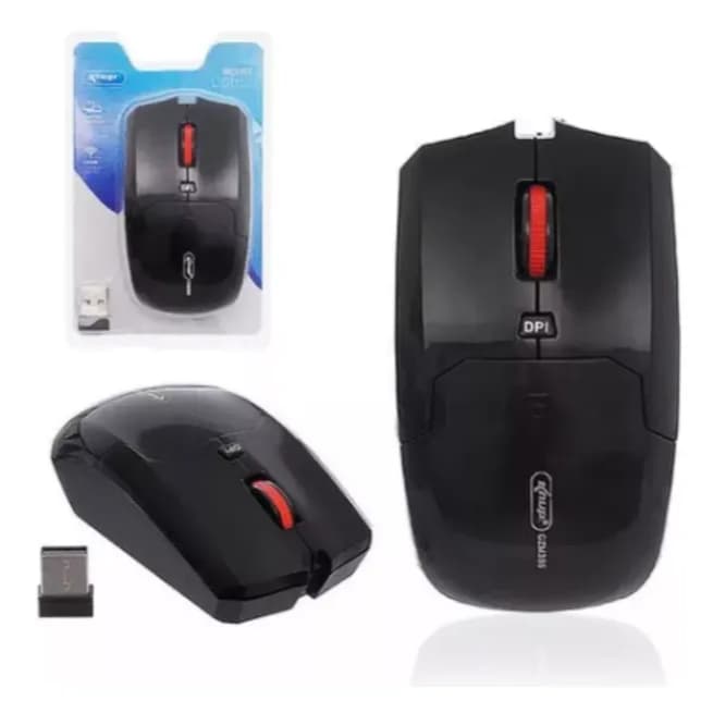 Mouse Óptico Sem Fio 2.4ghz Pc Notebook 1600 Dpi Gzm386 Knup