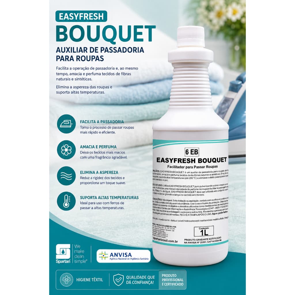 Facilitador Passar Roupa Concentrado Easyfresh Bouquet 1lt Roupas E Tecidos