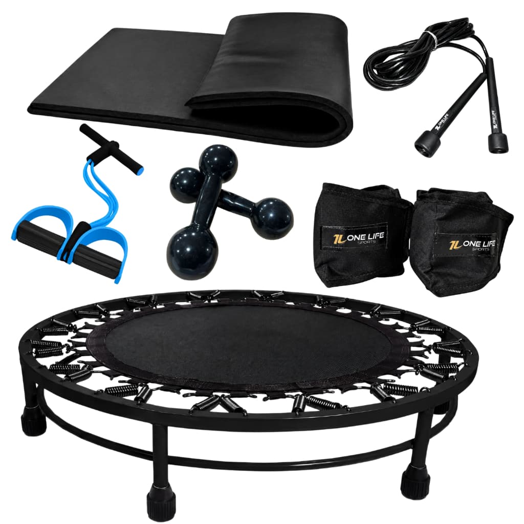 Kit Extensor Mini Band Mini Jump Halter 3kg Caneleira 3kg Kettlebell 8kg Step Colchonete Corda Fit