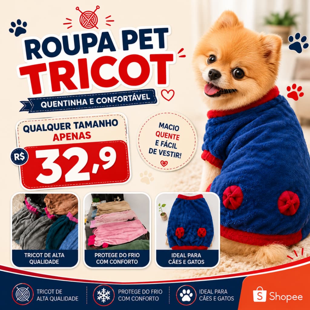 Roupinha Pet Inverno P M GG Quentinha e Confortavel Para Dias Frios