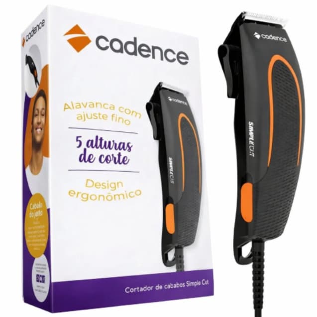 Cadence CAB181 Máquina De Cortar Cabelo Preto e Laranja Cadence Simple Cut 220V