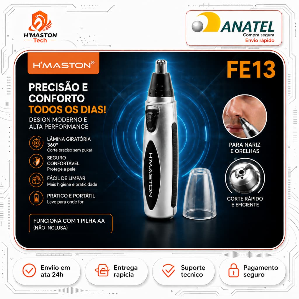 H'MASTON FE13 Aparador De Pelos Do Nariz Depilador De Nariz Cortador De Pelo De Nariz Máquina De Tirar Pelo Do Nariz