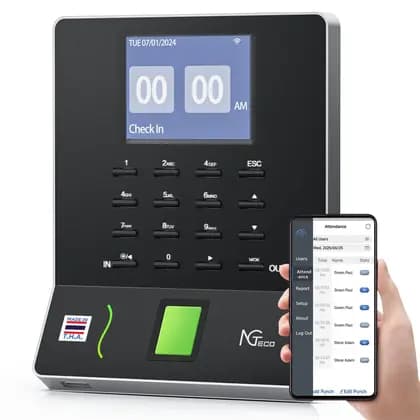 Relógio de Ponto NGTeco W2 Biométrico com WiFi, PIN e Controle por App