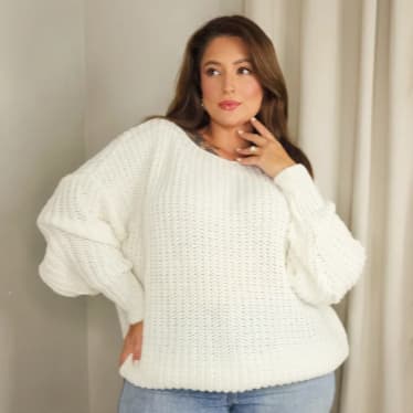 Blusa de frio Plus Size em Lã tricot