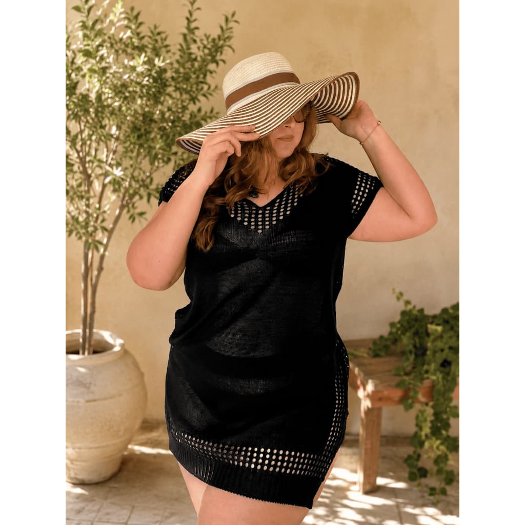 Saída de Praia Tricot Plus Size Feminina G1 G2 | Soltinha Leve Confortável Verão Praia Piscina Tricô Crochê
