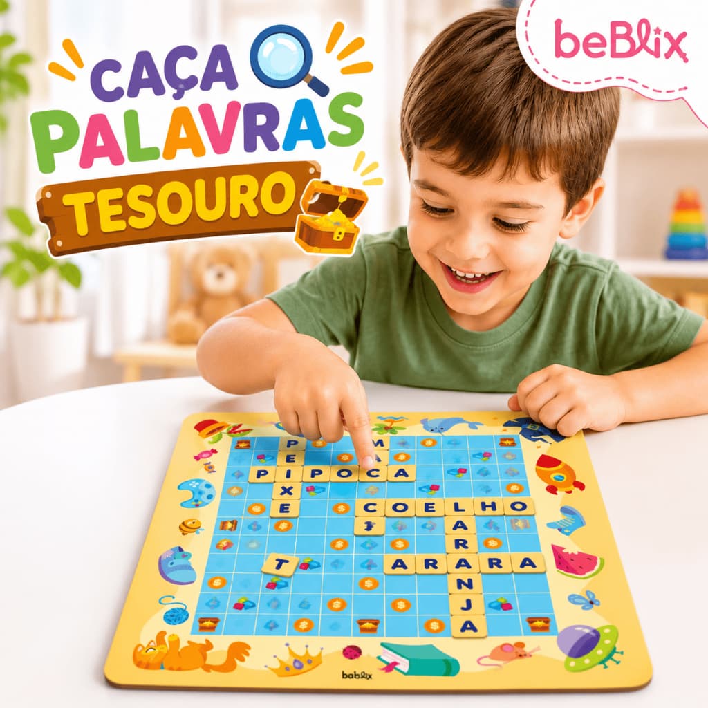 Jogo Palavras Cruzadas & Caça Palavras 2 em 1 Alfabetização Vocabulário Educativo Brinquedos Meninos e Meninas 5 anos