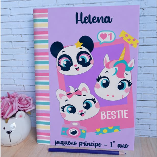 CADERNO MULTBICHOS PUKET BROCHURA GRANDE PAUTADO 96 FOLHAS ou 48 FOLHAS