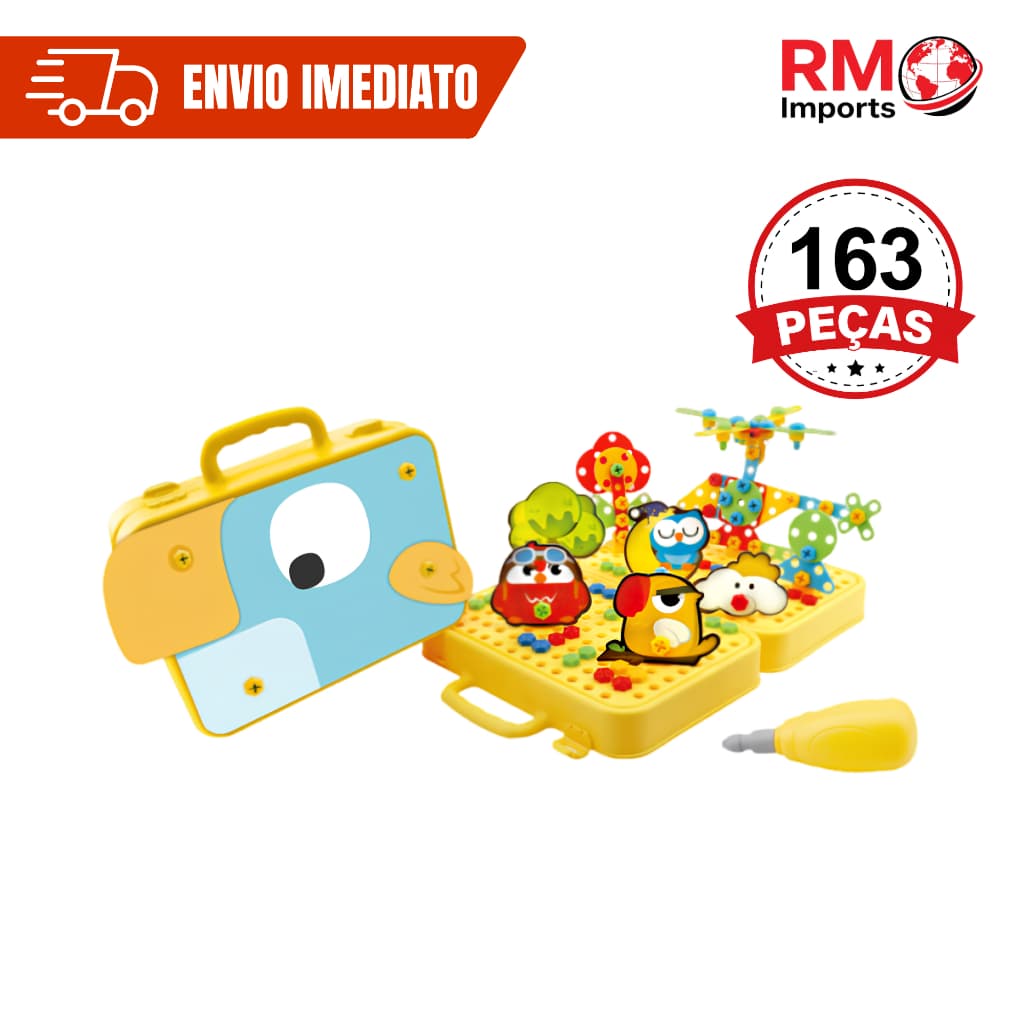 Kit Ferramentas Infantil 163 Peças Maleta de Ferramentas Brinquedo de Montar Para Menino