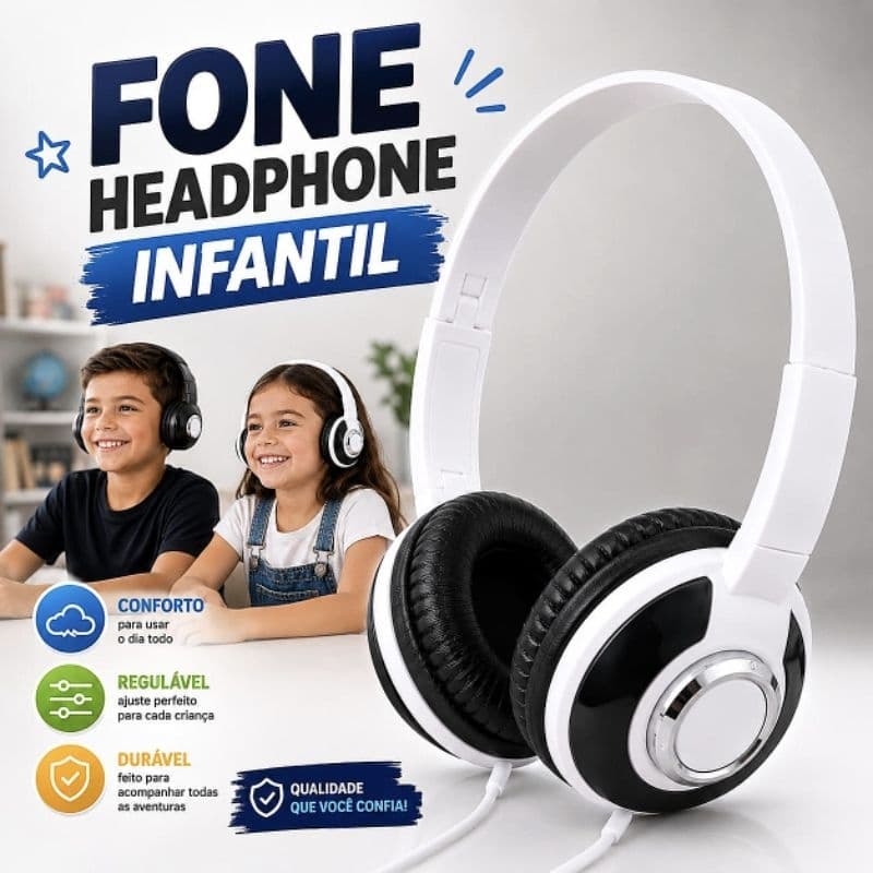 Fone Headphone INFANTIL e ADOLESCENTE para Celular, PC e outros equipamentos| Headset infantil e adolescente.