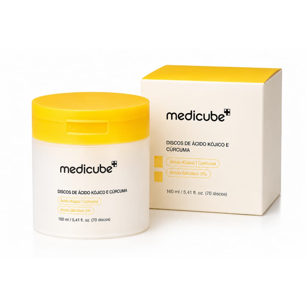 Medicube Kojic Acid Turmeric Pad 70 Unidades – Discos Clareadores e Esfoliantes com Ácido Glicólico 3%