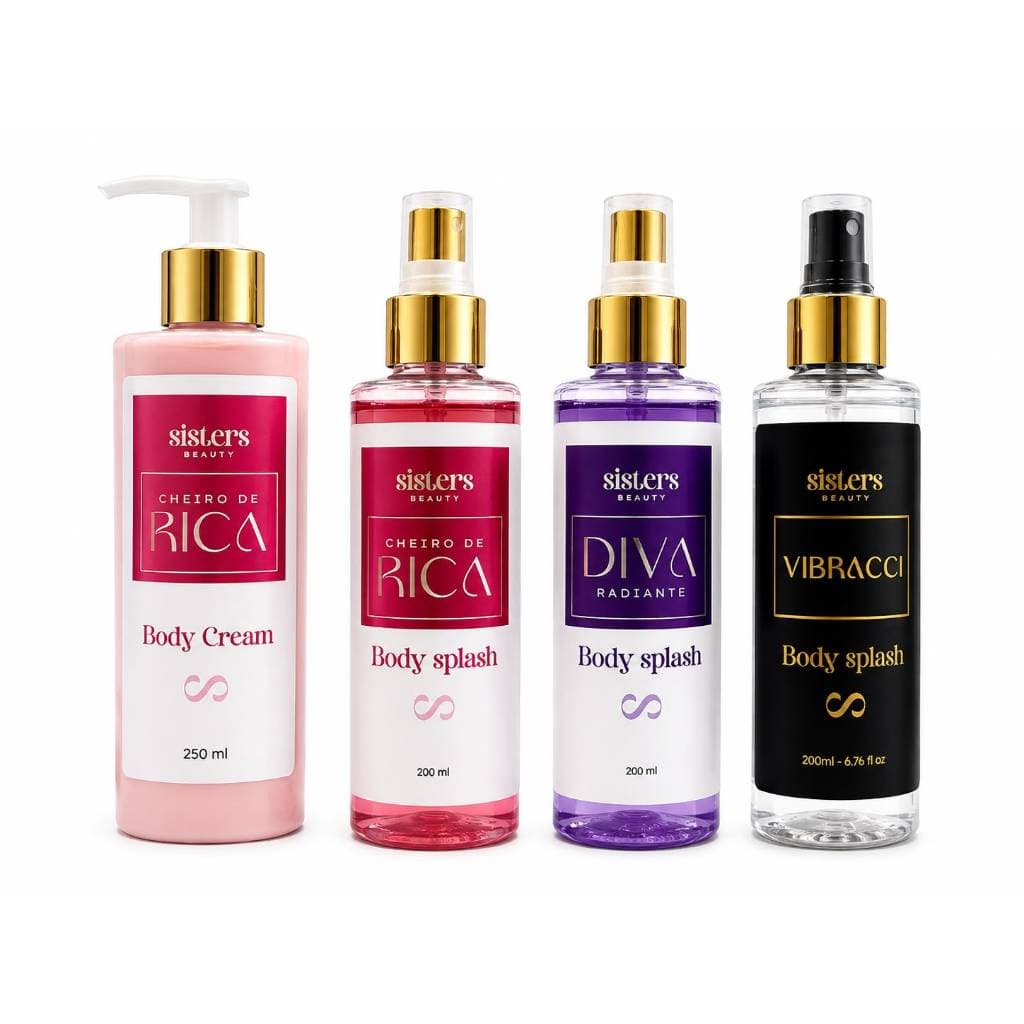 Kit 4 Produtos Sisters 3 Body Splash 1 Body Cream