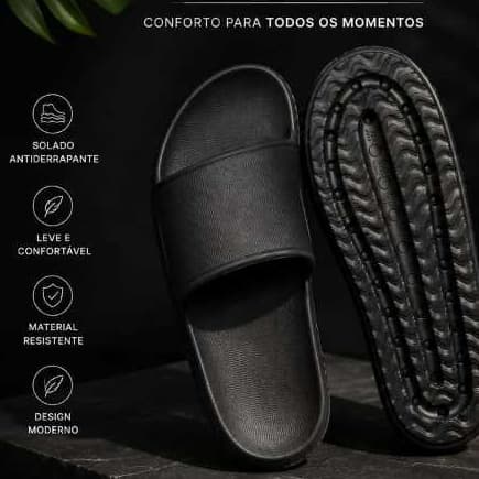 KIT 2 Slide Premium Chinelo Slide Confortável Solado Antiderrapante Unissex - Preto e Verde Militar