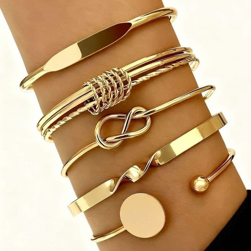 Pulseira feminina de corrente simples europeia e americana Pulseira aberta de ouro da moda