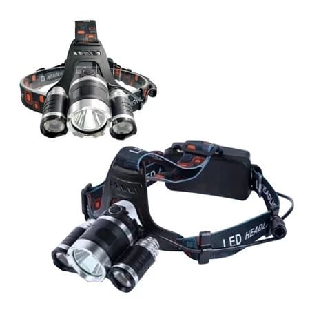 Lanterna de Cabeça LED Recarregável Profissional com 3 LEDs