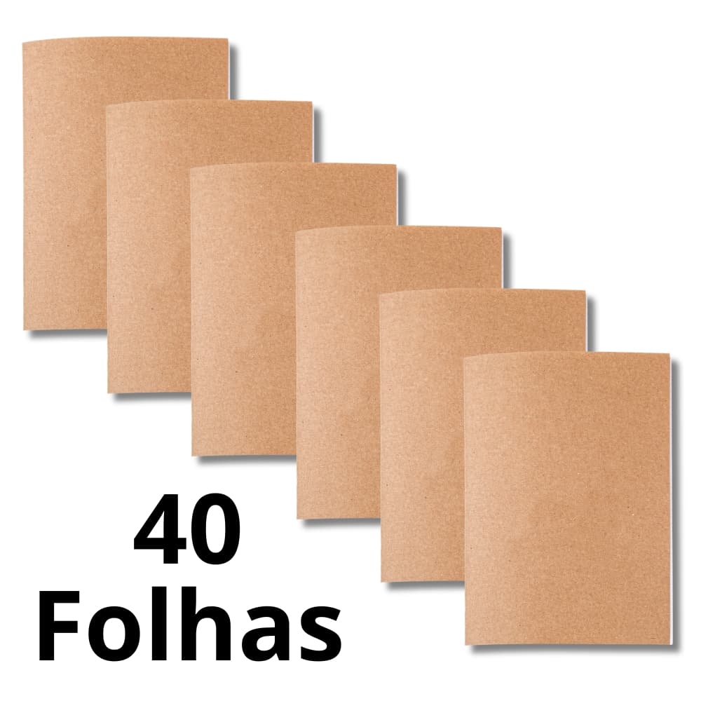 Kit Cadernetas Kraft 40 Fls 80 Pág Pólen Sem Pauta Capa Flex A5