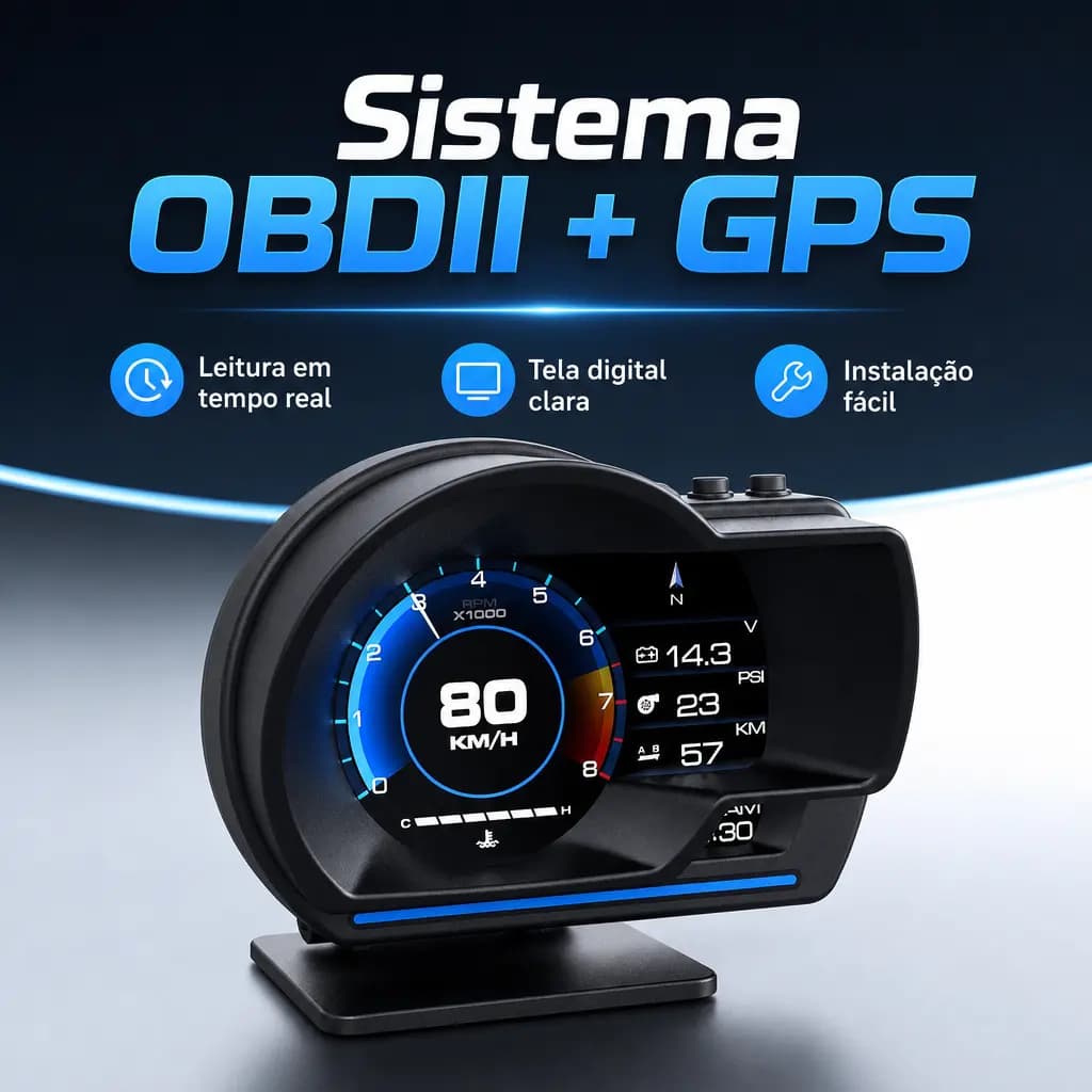 Medidor De Sistemas OBD2 Duplos Universal E GPS Velocímetro Up Display Multifuncional Temperatura Da Água Turb