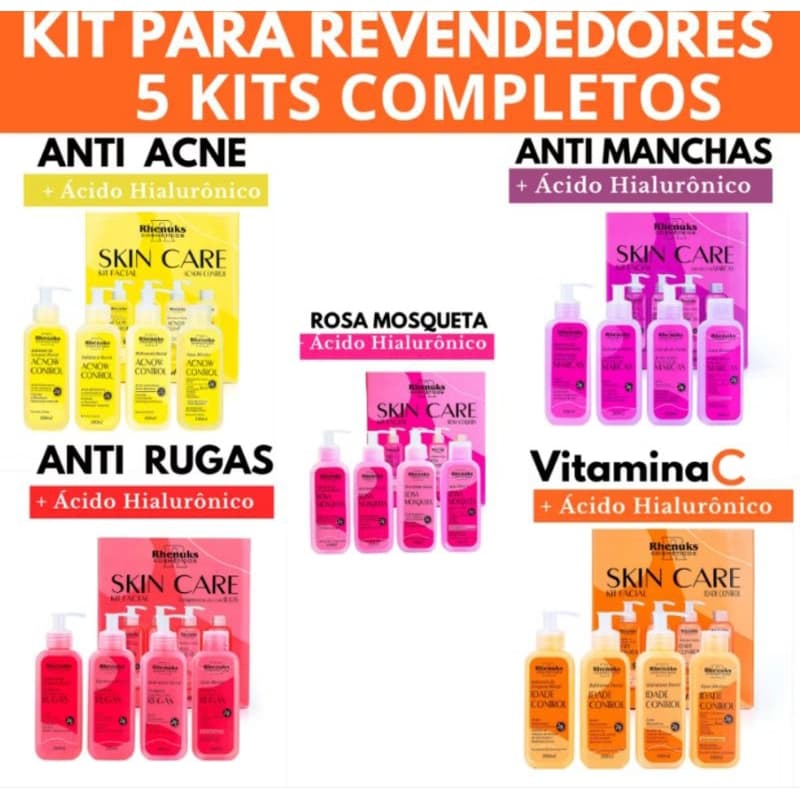 Rhenuks 5 kit 20 itens revenda skincare Premium