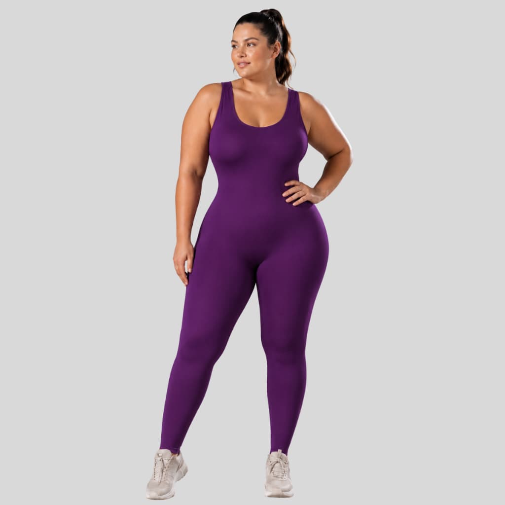 Macacão feminino fitness Suplex Plus Size para academia, ioga, corrida, pilates, caminhada. Macacão Feminino Fitness