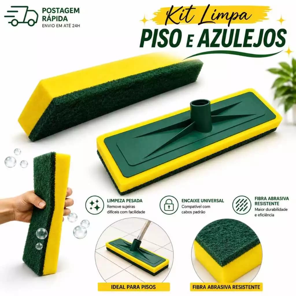 Kit 3 Rodo Esfregão Abrasivo Limpa Azulejo Piso Passa Cera Novo limpeza pesada rodo esfregões limpa chão manual mop