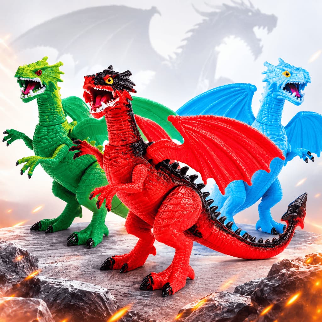 Brinquedo Boneco Dragão 16cm Dinossauro Articulado Mundo Medieval Infantil