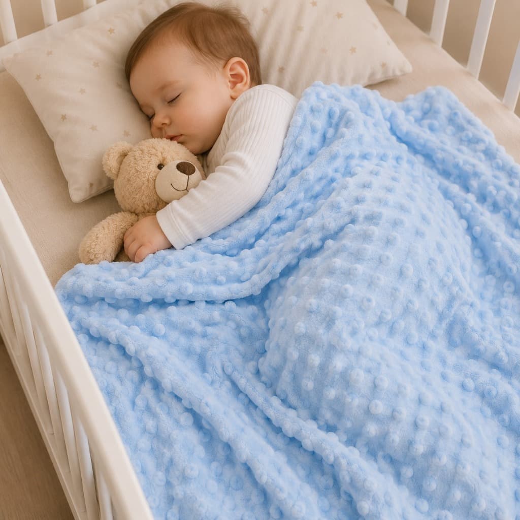 Manta Bebê Pipoquinha Cobertor Infantil 1m X 70cm Menino e Menina Cores