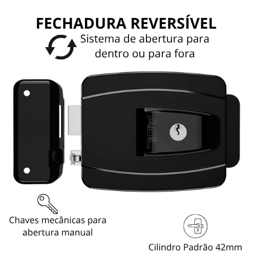 Fechadura Elétrica Reversível AL100R AGL
