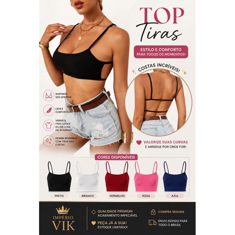 Kit top cropped gringa costa nua fitness academia treino alcinha