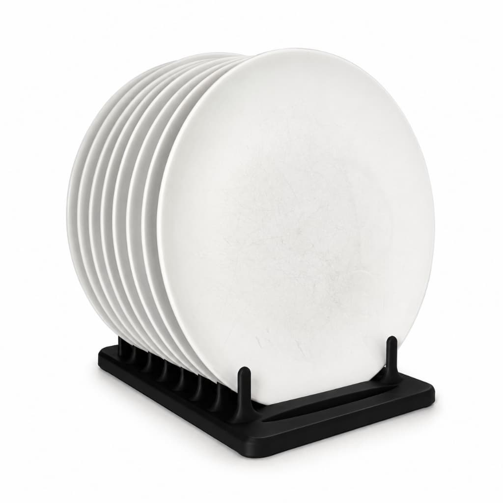 Organizador Porta Pratos Para Armário De Cozinha Horizontal Preto
