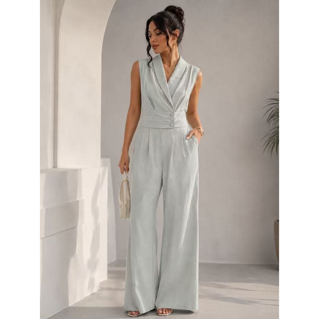 CONJUNTO FEMININO DE COLETE E CALÇA PANTALONA