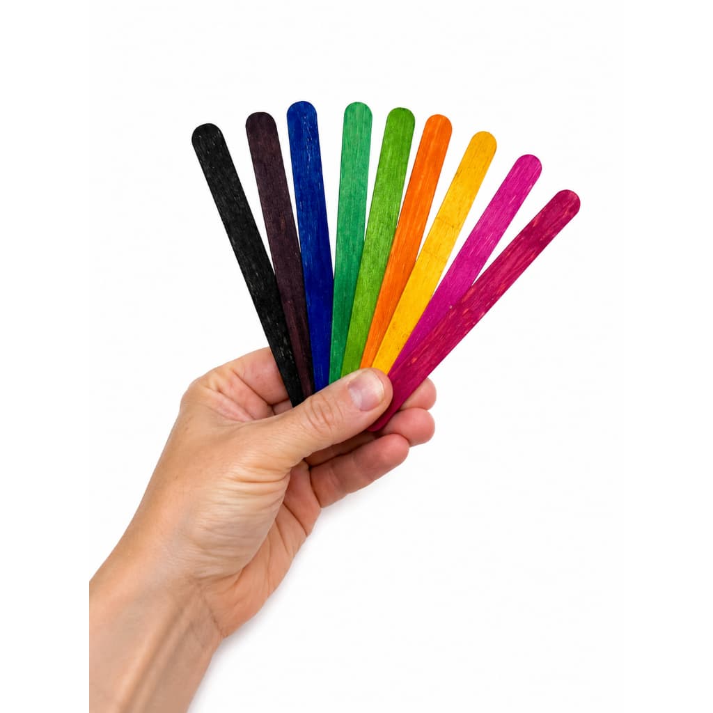 Palitos De Picolé Coloridos ou Natural Para Artesanato Material escolar