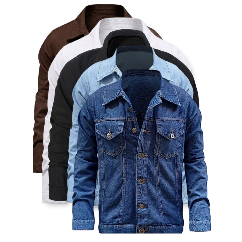 Jaqueta Jeans Masculina Denim Plus Size Casaco Tradicional Jeans