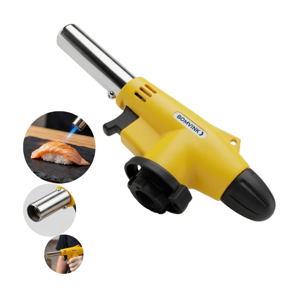 Maçarico Portátil Culinário Profissional Bomvink Bom-1540 Amarelo