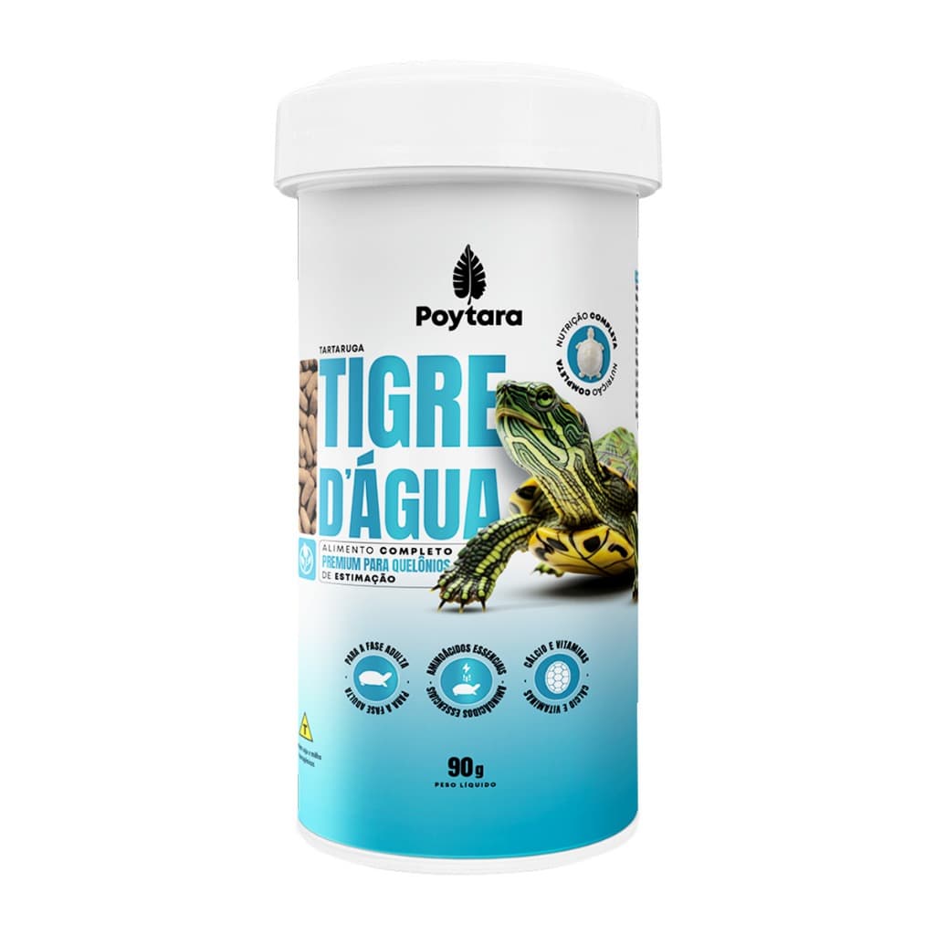 Raçao Tartaruga Poytara Tigre D'água Aquática Água Doc 90g