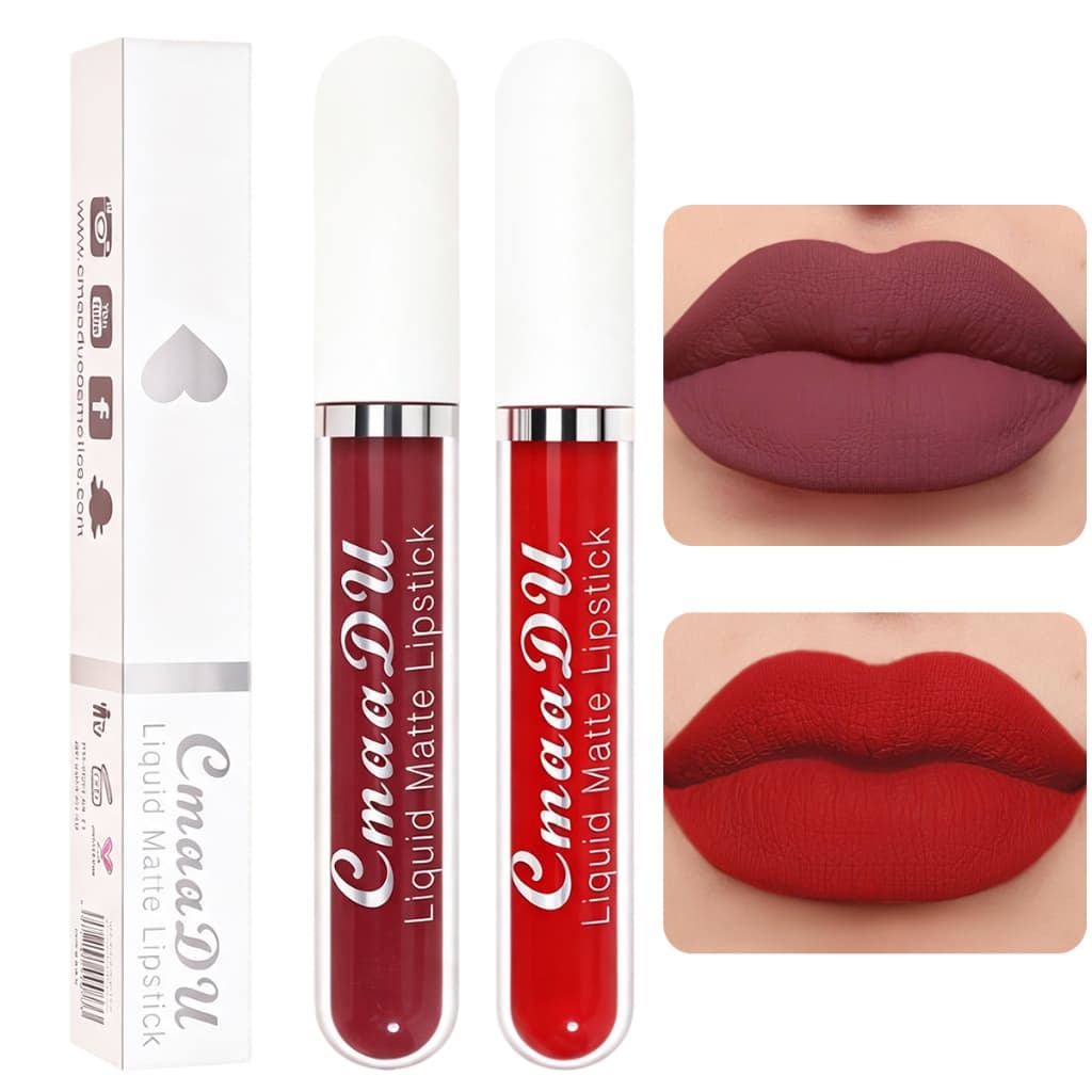 Baton Matte Batom Brilho Labial Líquido prova De agua Longa Duração Hidrata Lábios