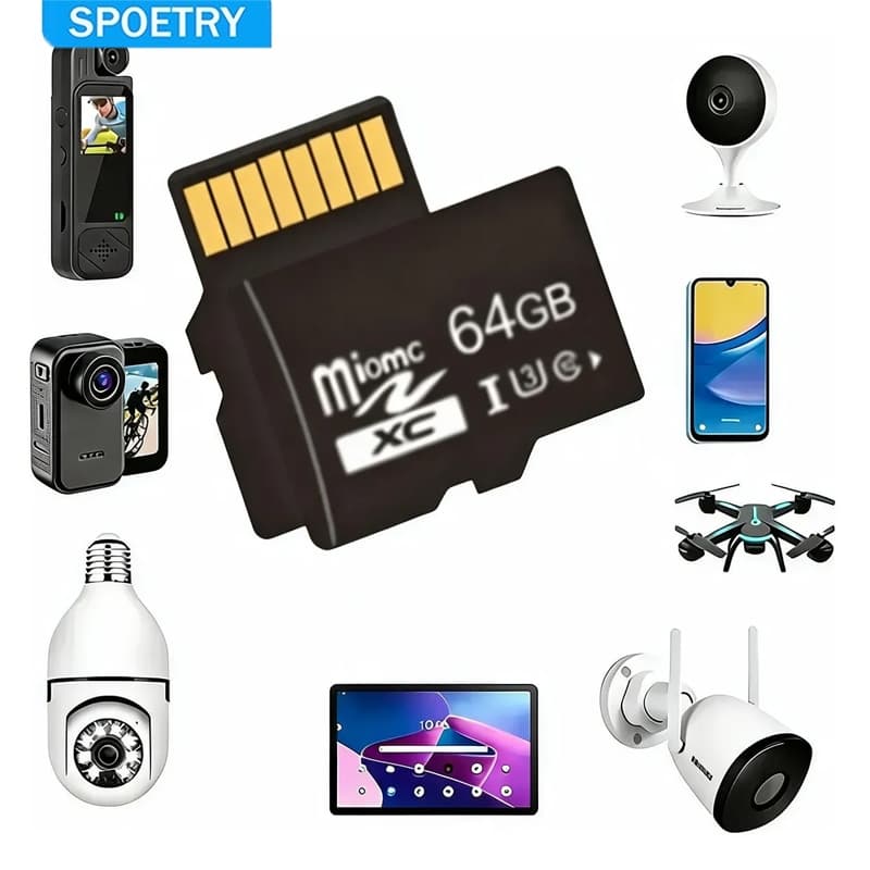 SPOETRY Cartão Memoria 64g Full Hd Para Câmeras De Segurança Drones