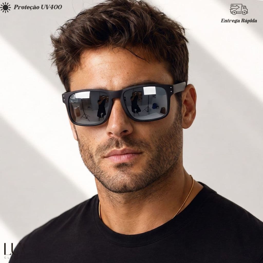 Óculos De Sol Casual Unissex Policabornato Uv400 Em Alta