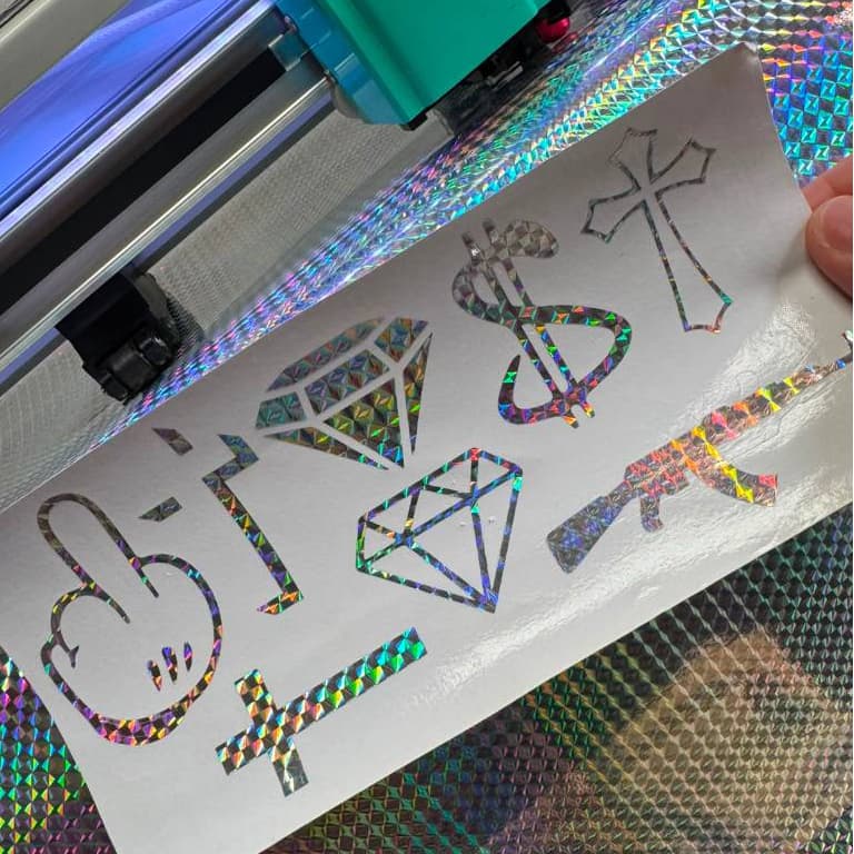 Cartela de adesivo para moto carro capacete - Vinil Holográfico Diamantado